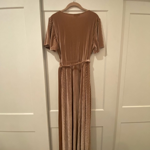 Baltic Born Andi Ribbed Velvet Wrap Dress (Champagne) - Picture 2 of 3